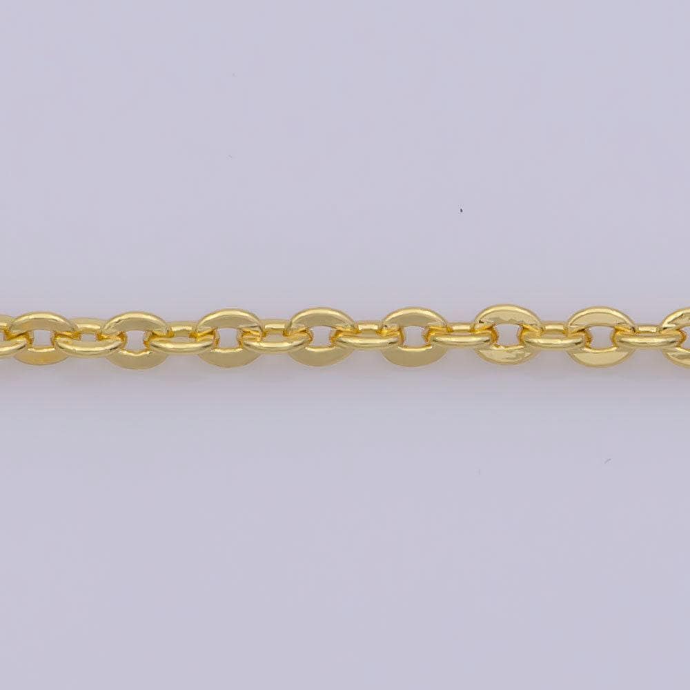 1pc 19.6' ready to use gold rolo necklace chain, layering rolo chain dainty necklace, for pendant charm necklace making, wa -272