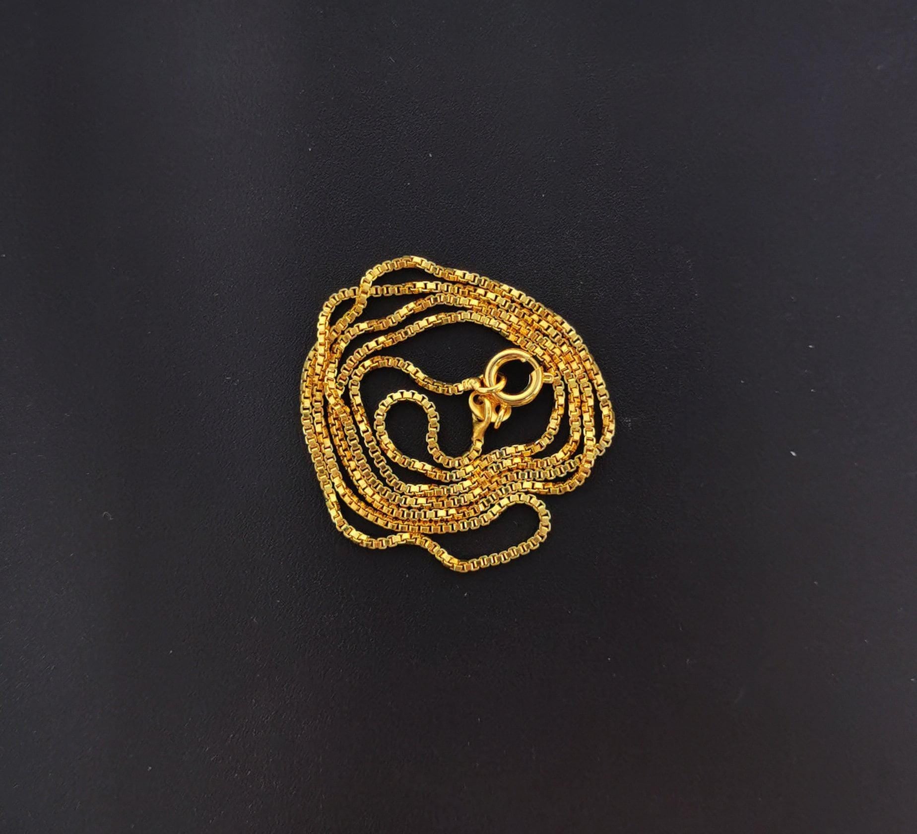 1pc 23.5'' ready to wear gold square box chain necklace, layering dainty box chain for jewelry making with pendant charm | wa-271