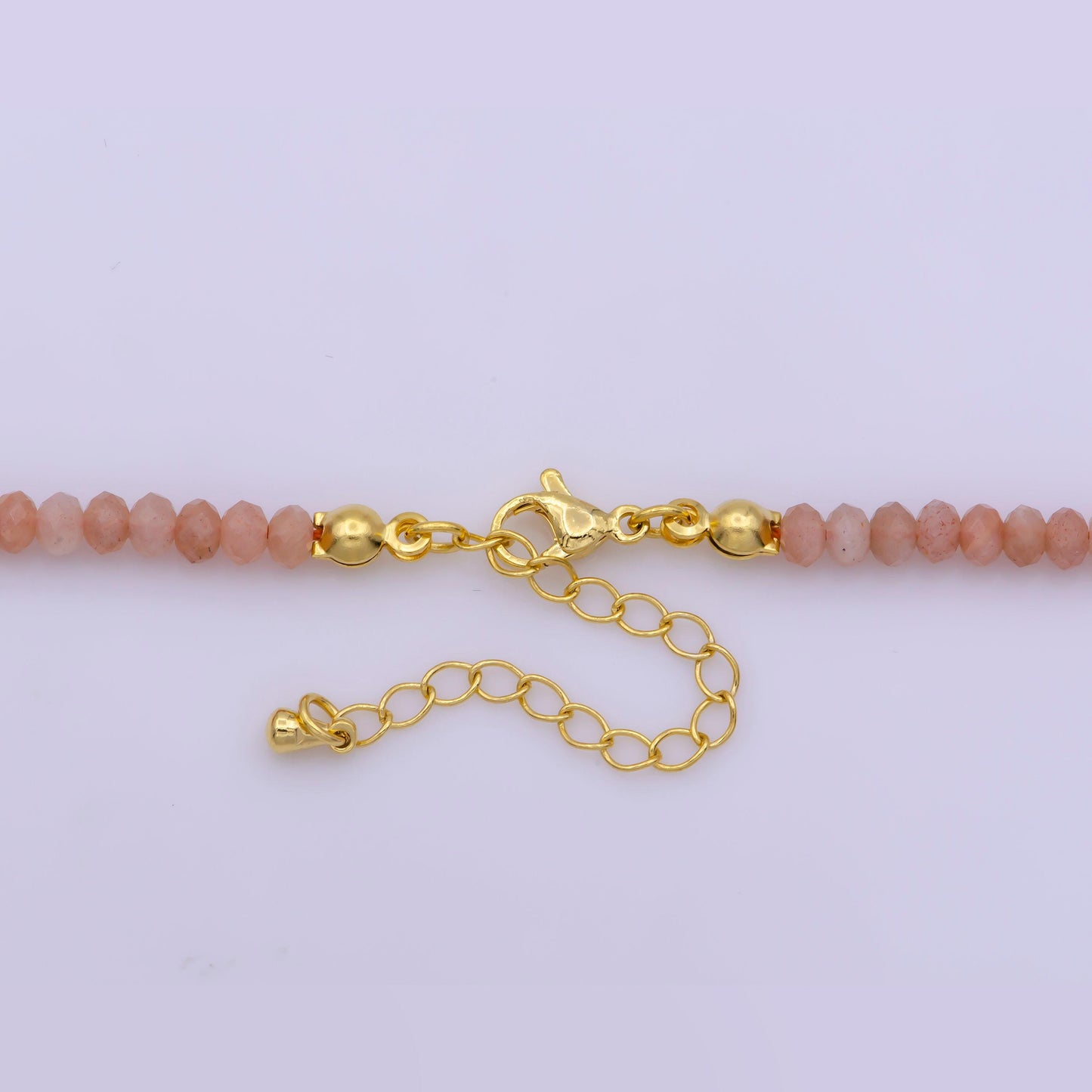 Dainty pink rose quartz necklace pink gemstone minimalist jewelry beaded healing stone necklace with lobster clasp wa-259