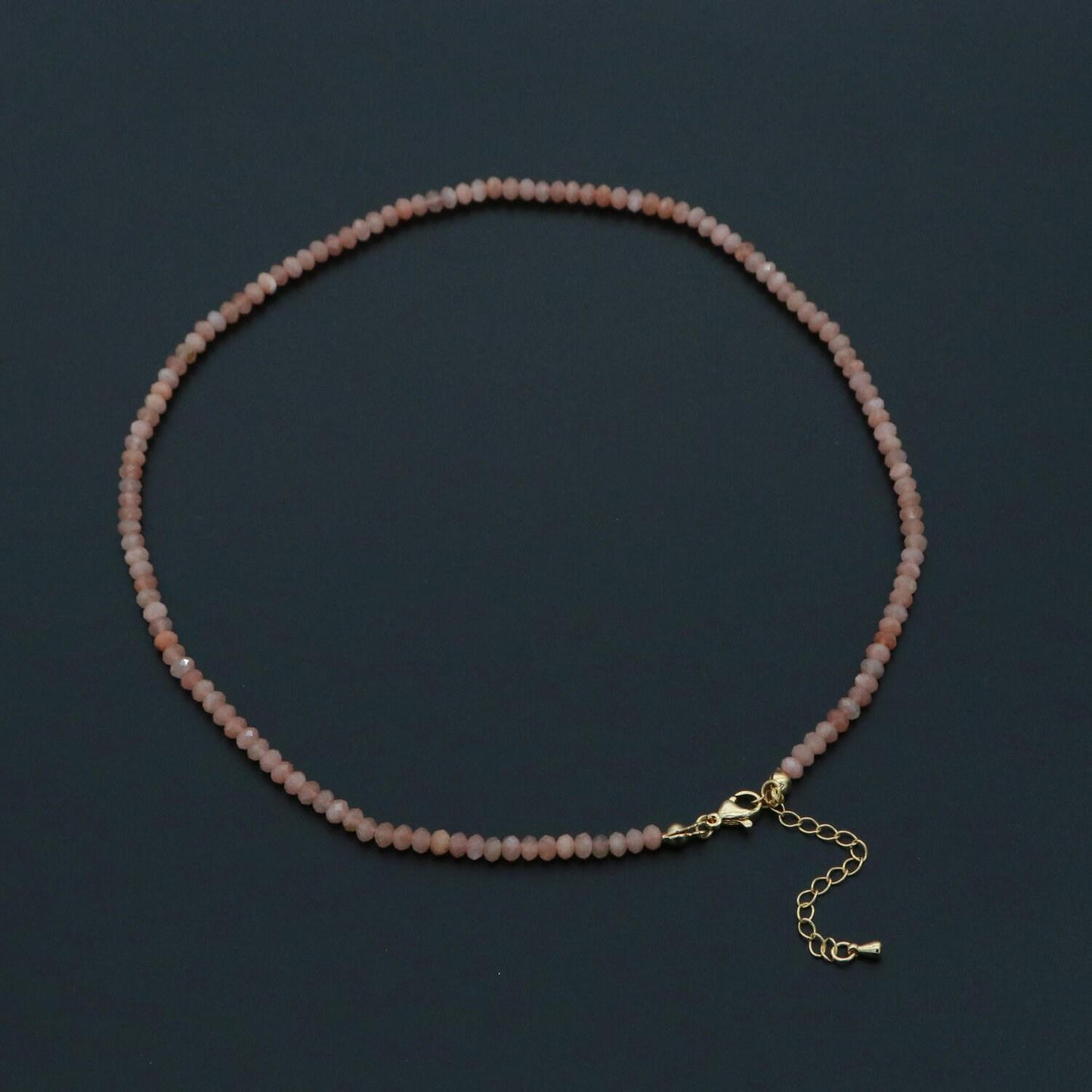 Dainty pink rose quartz necklace pink gemstone minimalist jewelry beaded healing stone necklace with lobster clasp wa-259