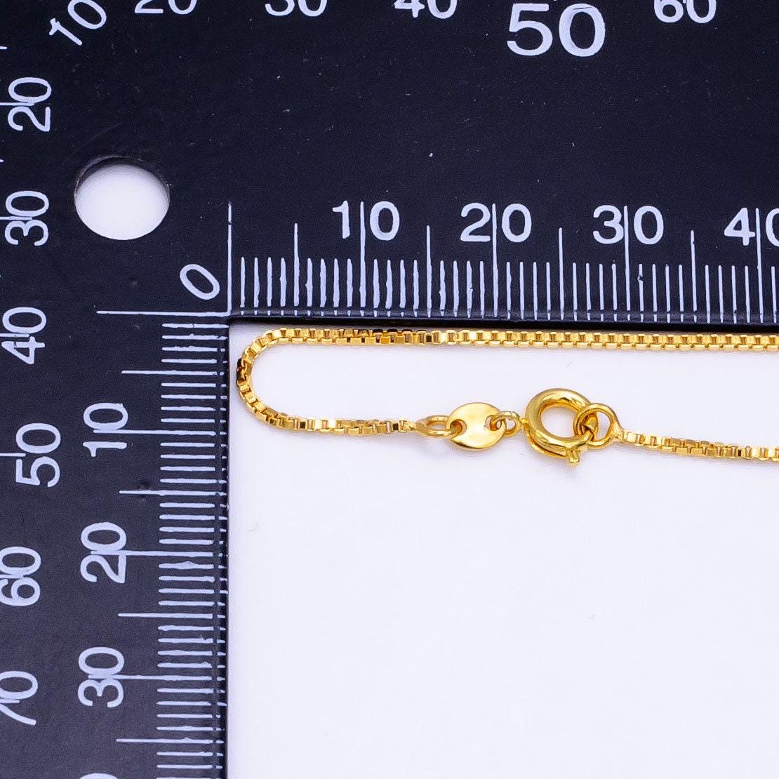 24k gold filled 1mm box chain 21 inch necklace | wa-2512