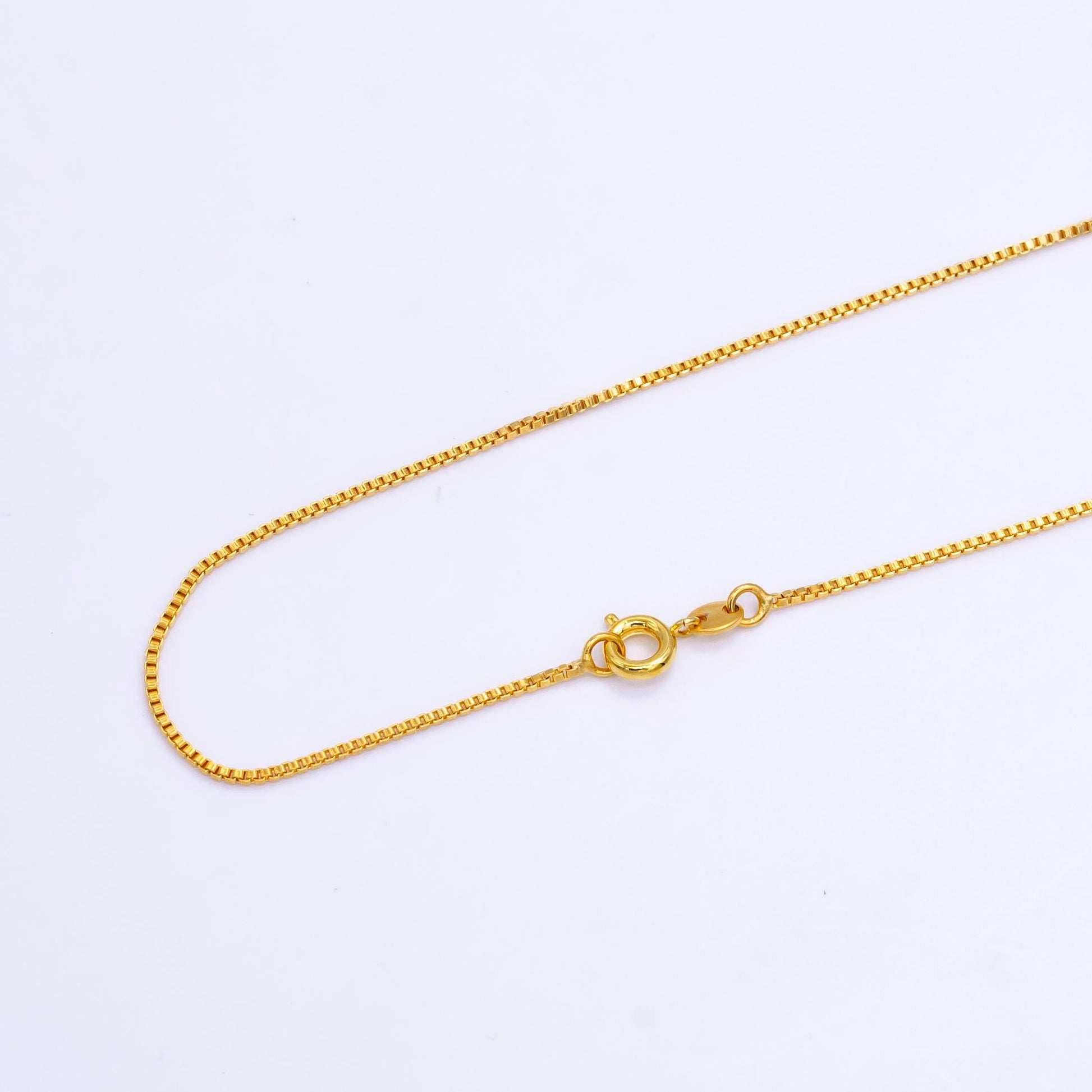 24k gold filled 1mm box chain 21 inch necklace | wa-2512