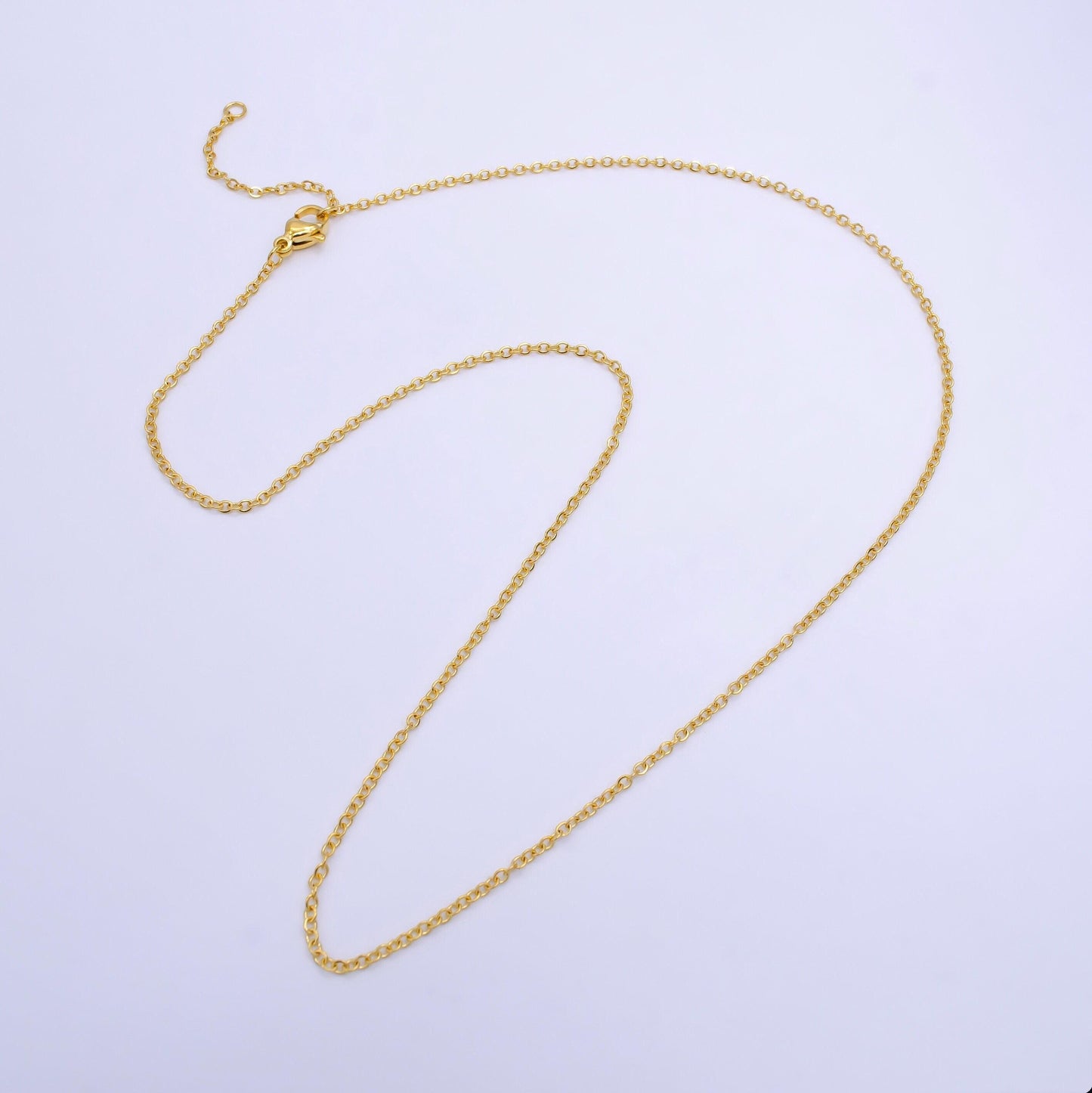 Dainty cable chain 24k gold filled cable woman necklace 17.5 inch for diy jewelry making supply wa-2502