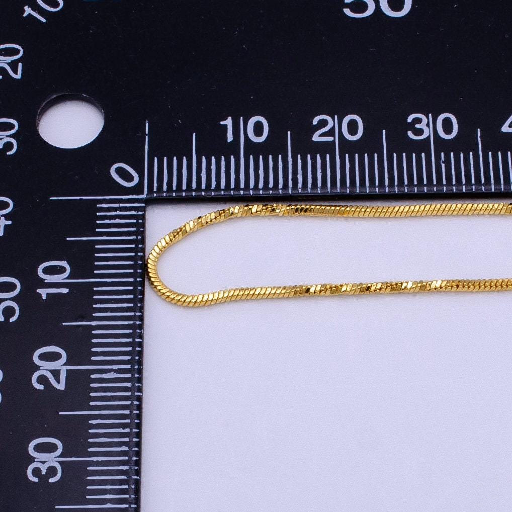 1.2mm gold snake chain necklace, 24k gold filled 18" snake link ready to wear necklace | wa-2500