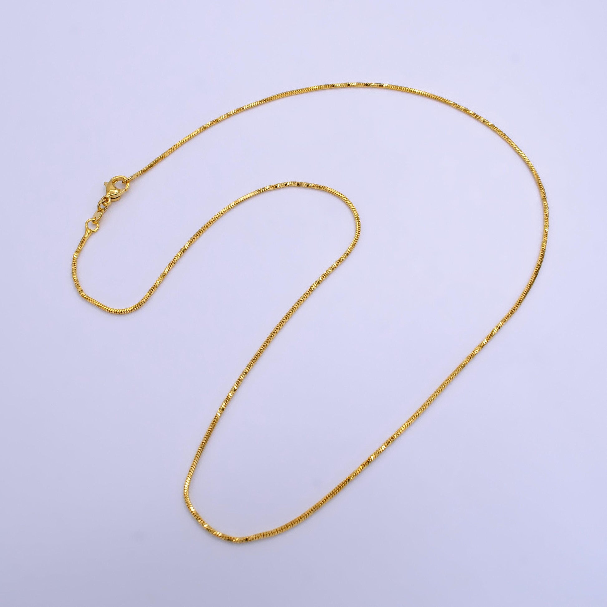 1.2mm gold snake chain necklace, 24k gold filled 18" snake link ready to wear necklace | wa-2500