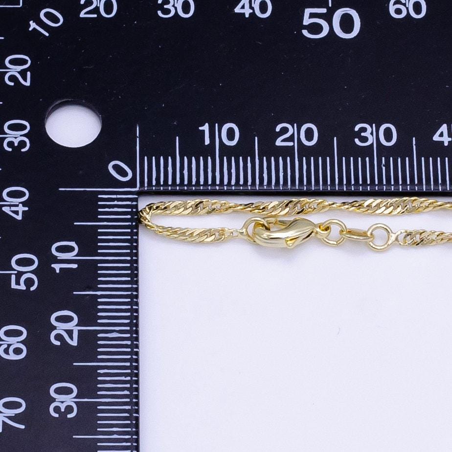 14k gold filled 20 inches diamond cut singapore chain necklace 22mm thin dainty chain, gold layer chain | wa-2497