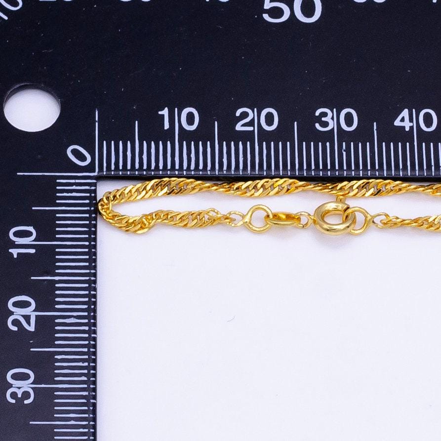 24k gold filled 16'' ready to use intertwined necklace chain singapore twisted dainty necklace unique charm necklace making wa2496