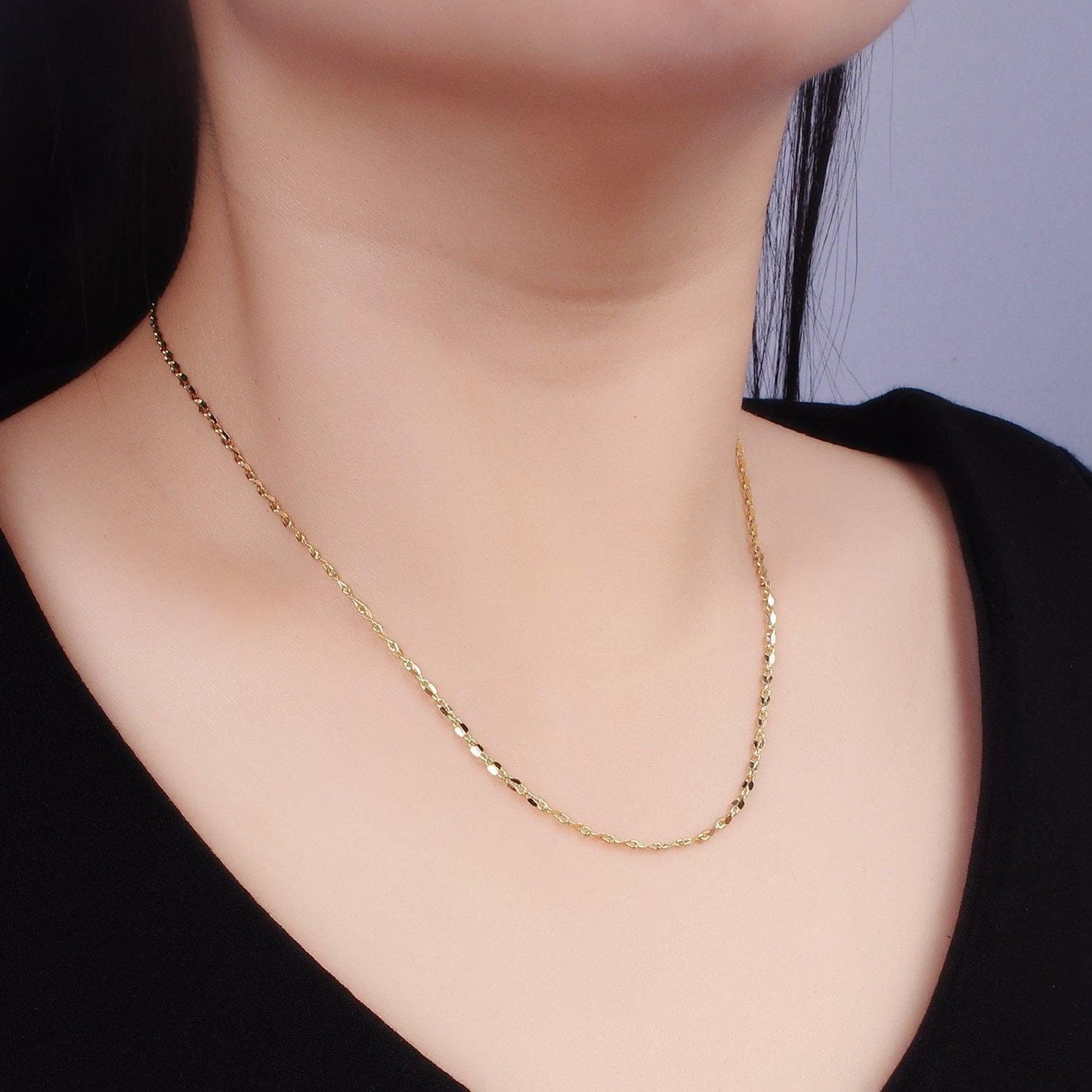 14k gold filled dapped cable chain necklace 18 inch long ready to wear necklace for layering jewelry inspired wa-2466