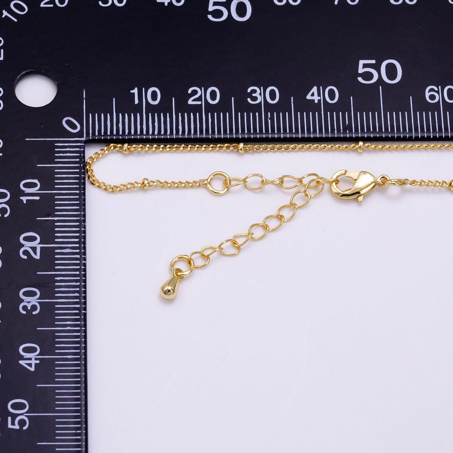 Dainty satellite necklace delicate curb link layering chain necklace with small beaded for minimalist jewelry inspired wa2451