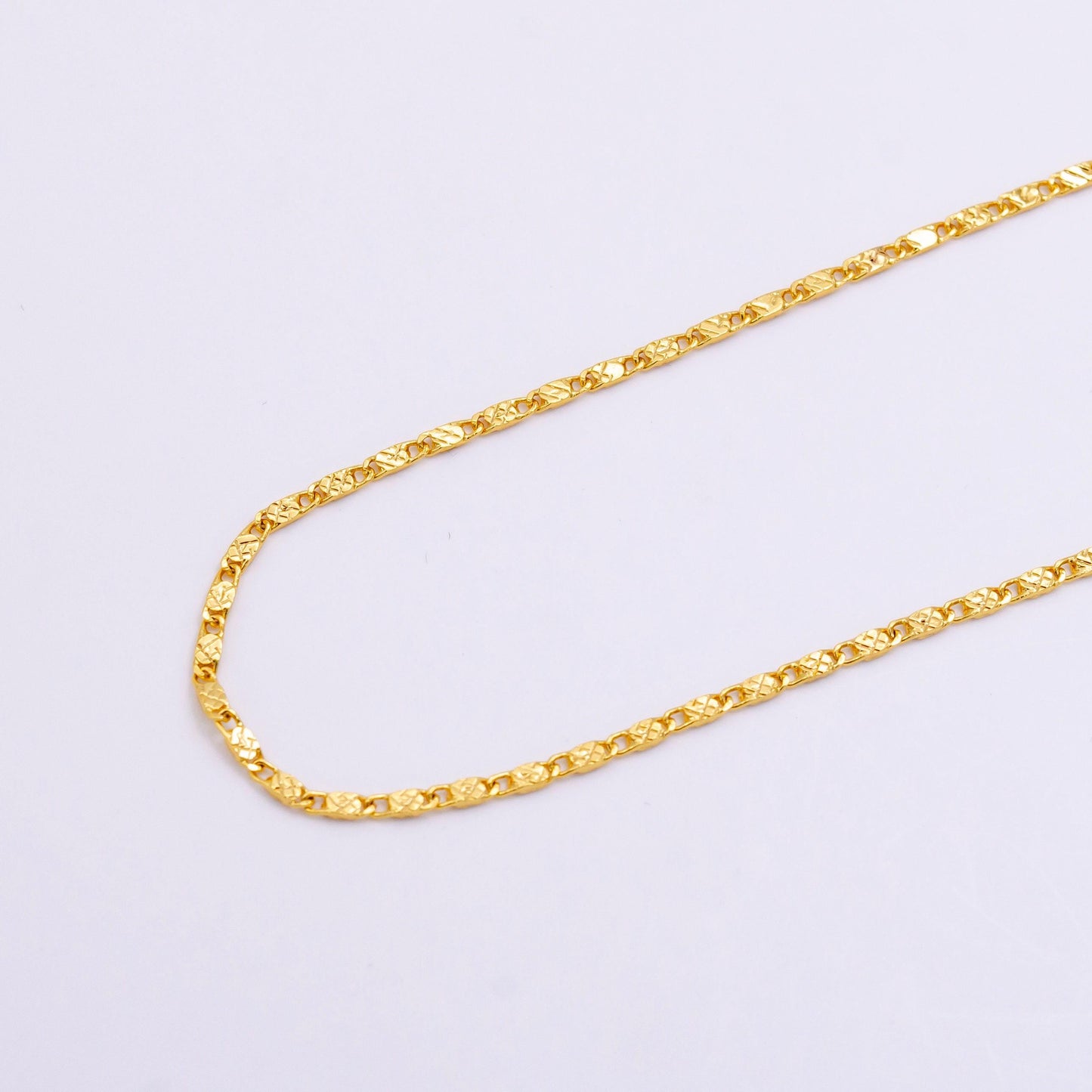 Gold scroll chain necklace, fancy snail chain s curb chain 17.7 inch necklaces for necklace supply wa-2445