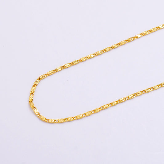 Gold scroll chain necklace, fancy snail chain s curb chain 17.7 inch necklaces for necklace supply wa-2445
