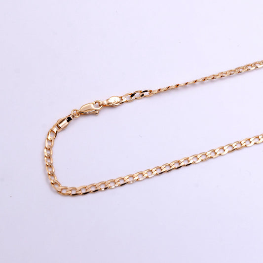 18k gold filled cuban link chain 3.2mm necklace pinky gold curb link chain 18 inch wholesale jewelry making supplies wa-2444