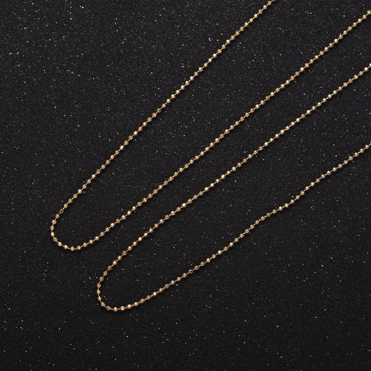 Adjustable faceted ball chain necklace 24k gold filled round bead chain necklace for charm wa-2428
