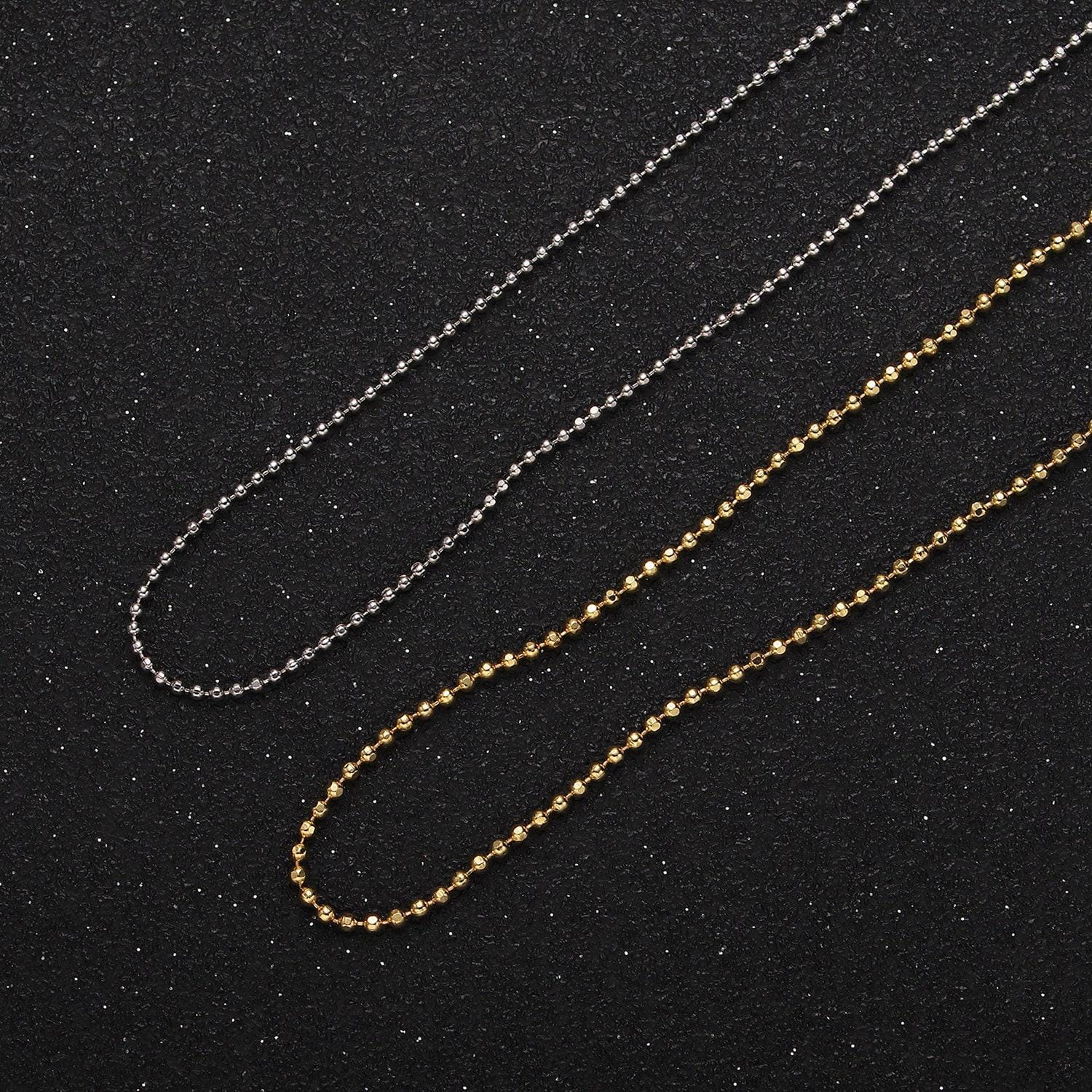 Adjustable ball necklace ready to wear 24k gold filled beaded chain necklace dainty chain for charm necklace jewelry making wa-2426