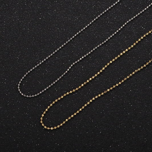 Adjustable ball necklace ready to wear 24k gold filled beaded chain necklace dainty chain for charm necklace jewelry making wa-2426