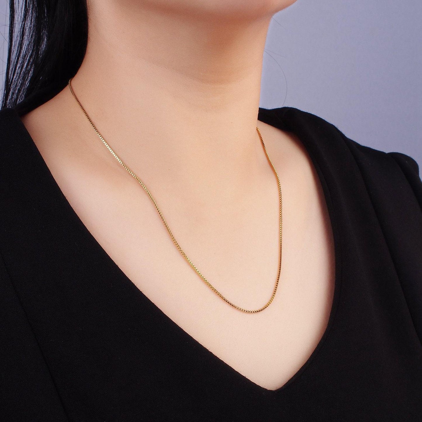 Stainless steel box chain necklace 1.1mm for jewelry making tarnish resistant chain | wa-2422
