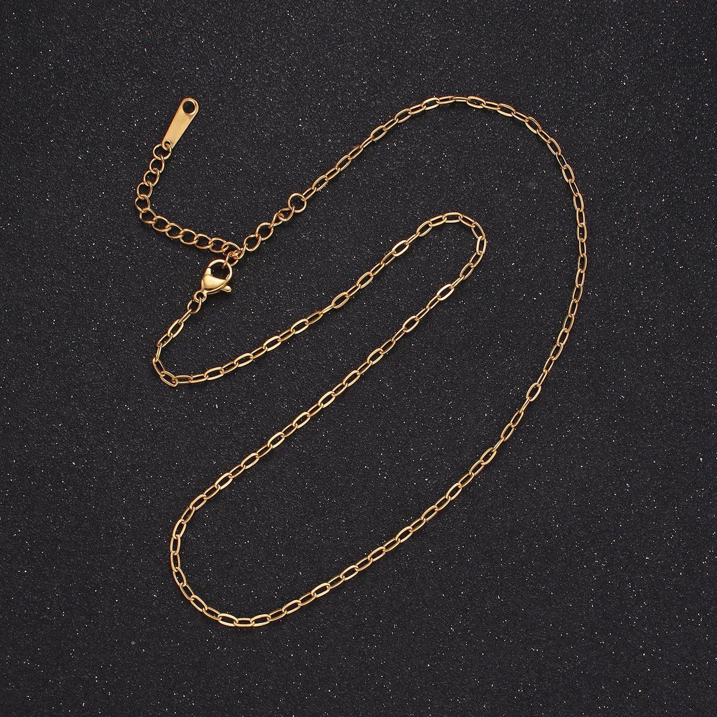 Stainless steel 2mm paperclip chain 16 inch choker necklace | wa-2420
