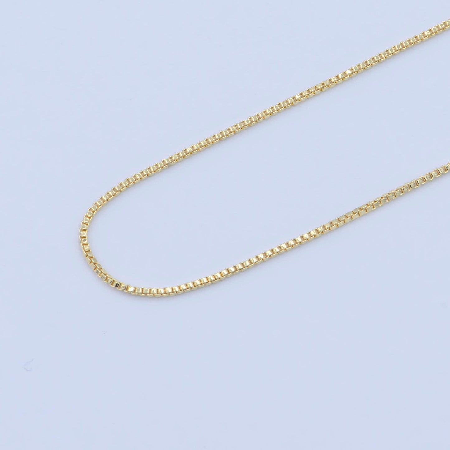 1pc 17.5'' ready to wear gold square box chain necklace, layering dainty box chain jewelry making with pendant charm supplies,wa-242