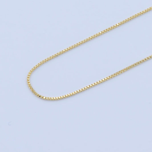 1pc 17.5'' ready to wear gold square box chain necklace, layering dainty box chain jewelry making with pendant charm supplies,wa-242