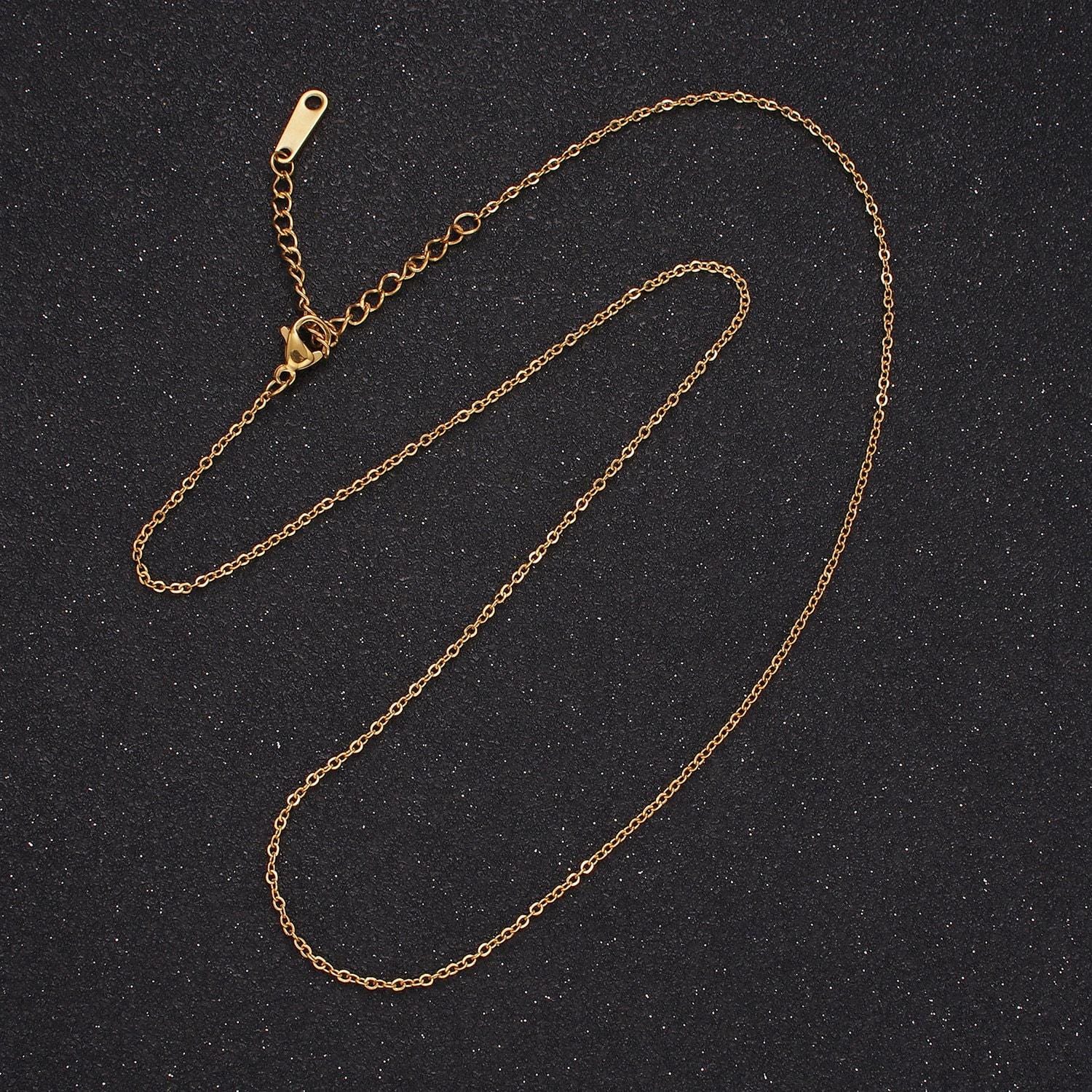 Stainless steel 1mm cable 16 inch choker necklace w. extender | wa-2418