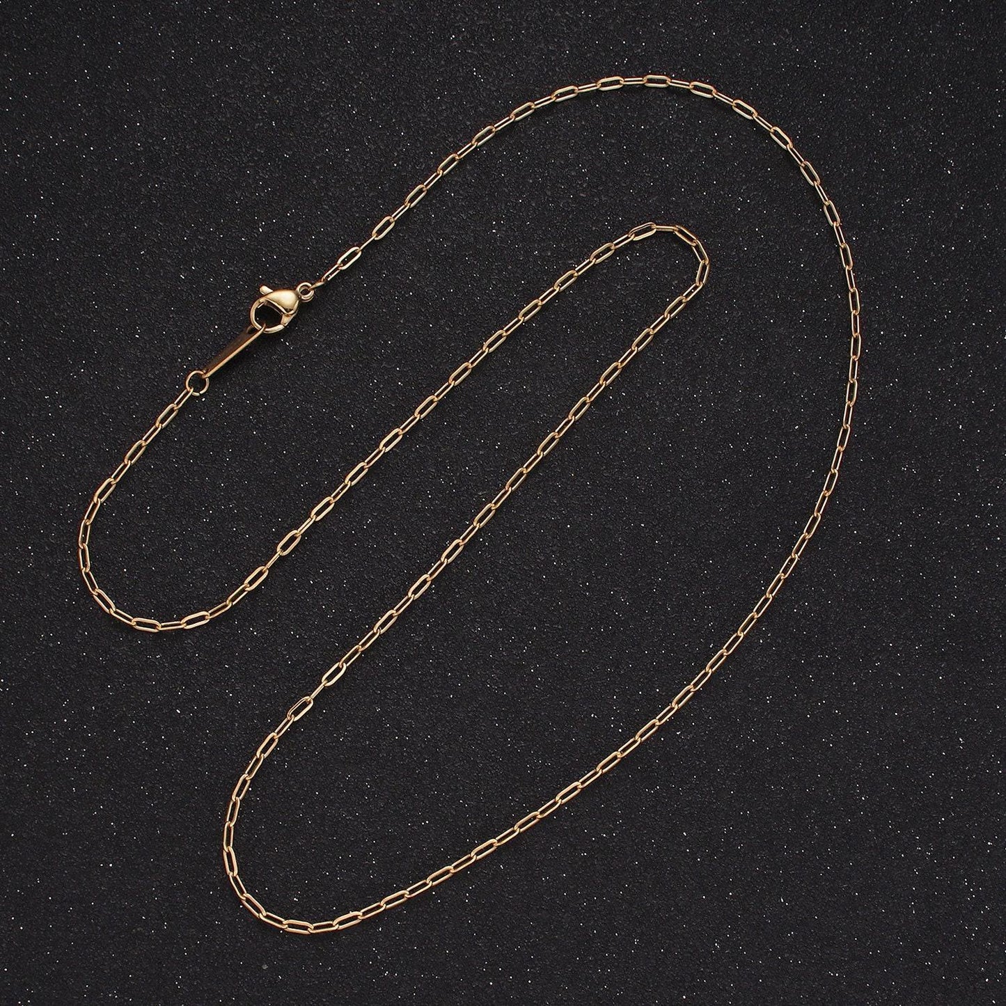 Waterproof and sweatproof minimalist necklace for woman 1.7mm cable chain gold stainless steel chain for layering necklace wa2415