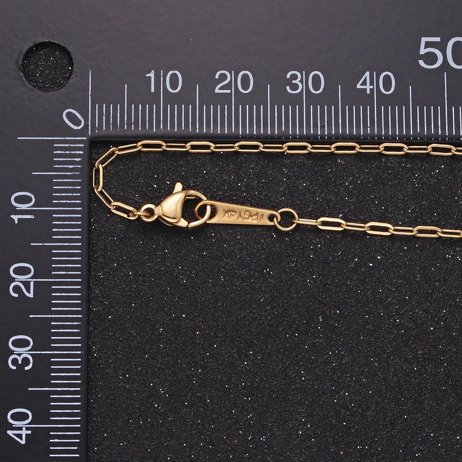 Waterproof and sweatproof minimalist necklace for woman 1.7mm cable chain gold stainless steel chain for layering necklace wa2415