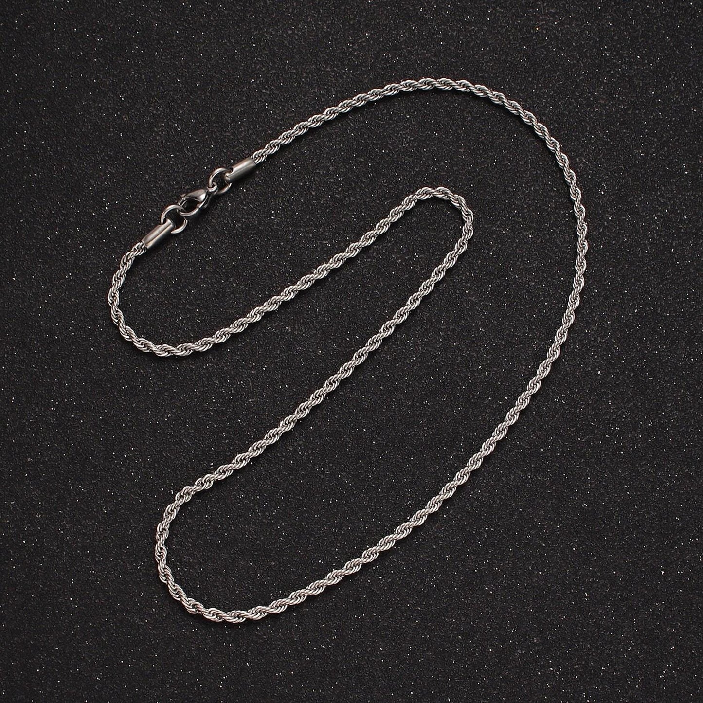 Stainless steel 1.8mm rope 17.7 inches necklace in gold & silver | wa-2336 wa-2337