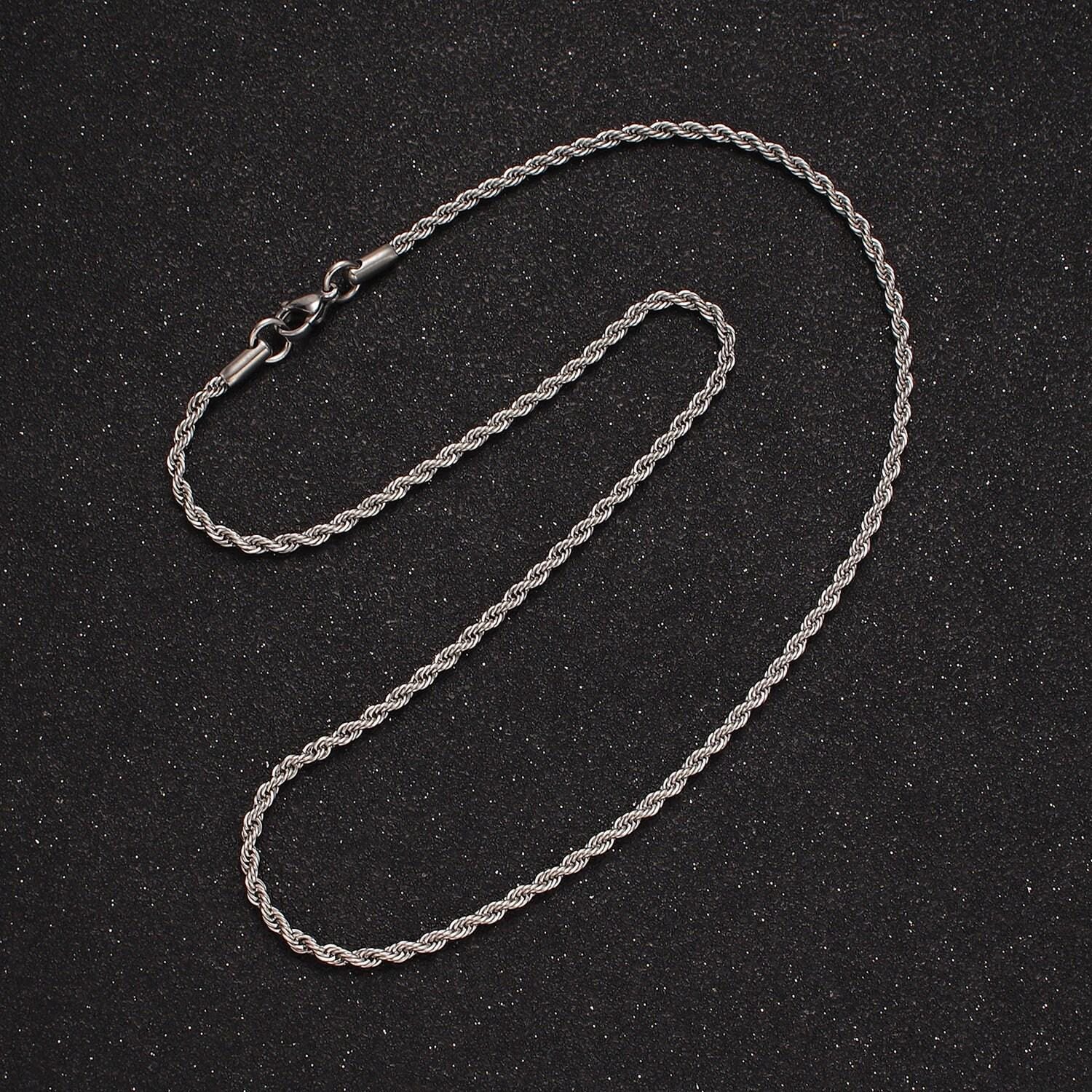 Stainless steel 1.8mm rope 17.7 inches necklace in gold & silver | wa-2336 wa-2337