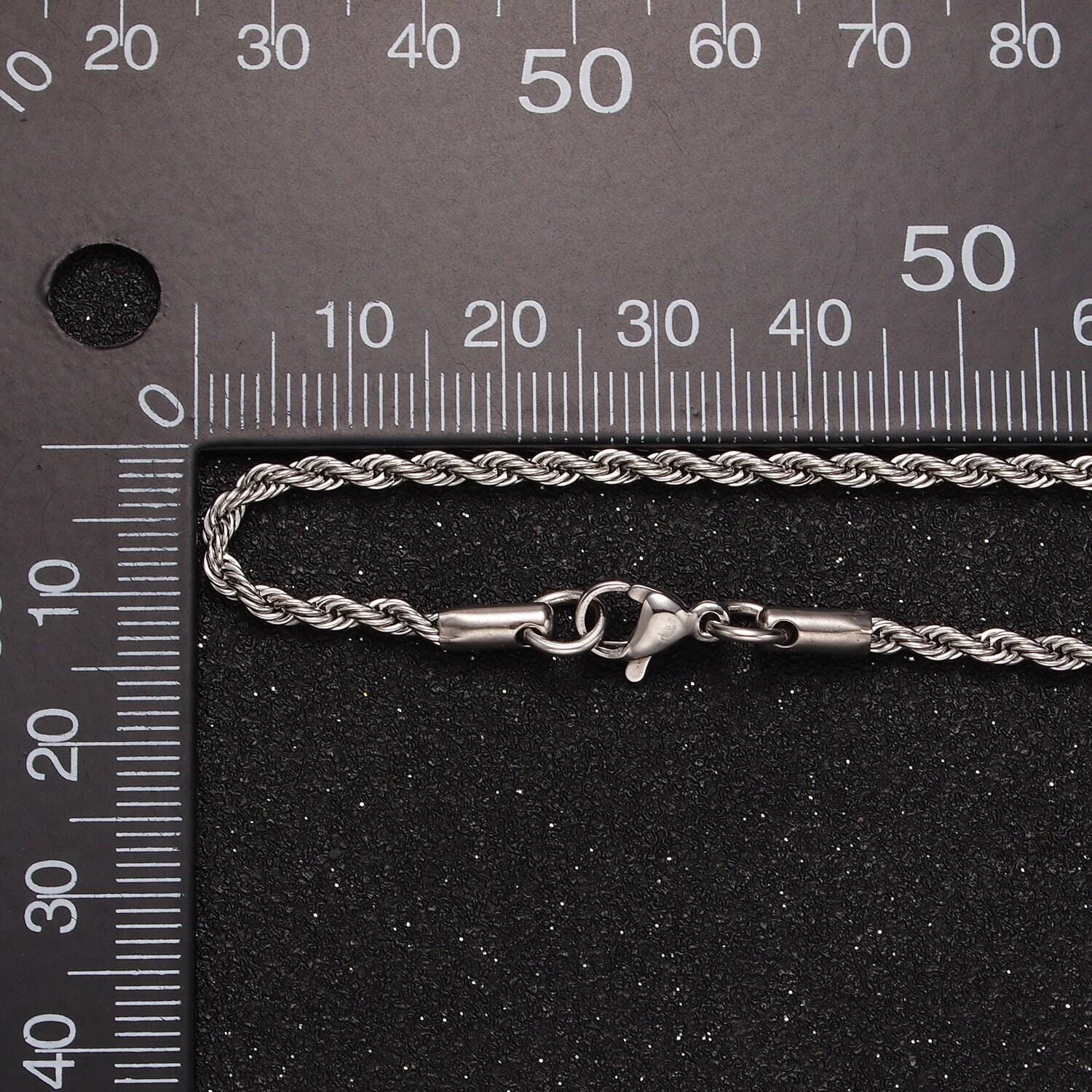 Stainless steel 1.8mm rope 17.7 inches necklace in gold & silver | wa-2336 wa-2337