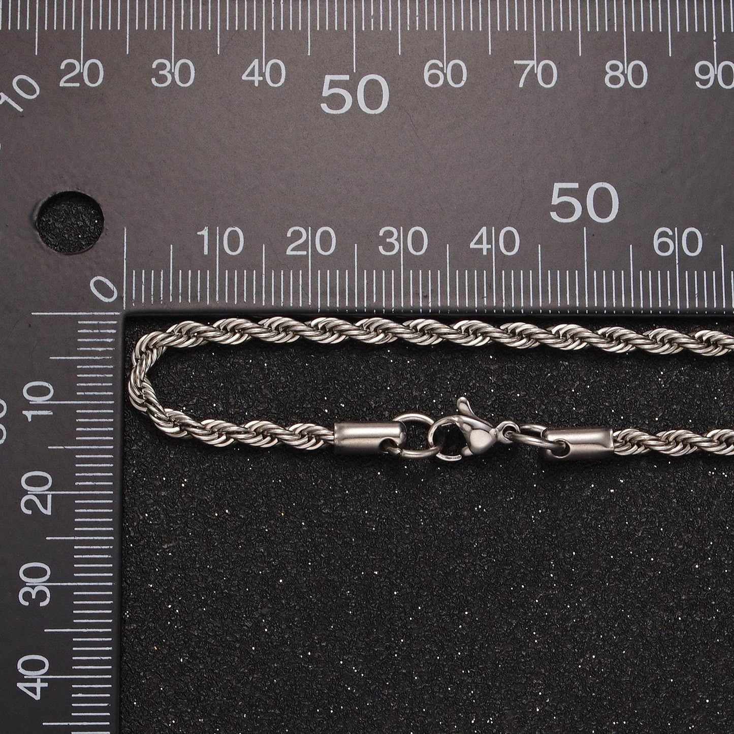 Stainless steel 2.8mm rope 18 inches necklace in gold & silver | wa-2334 wa-2335