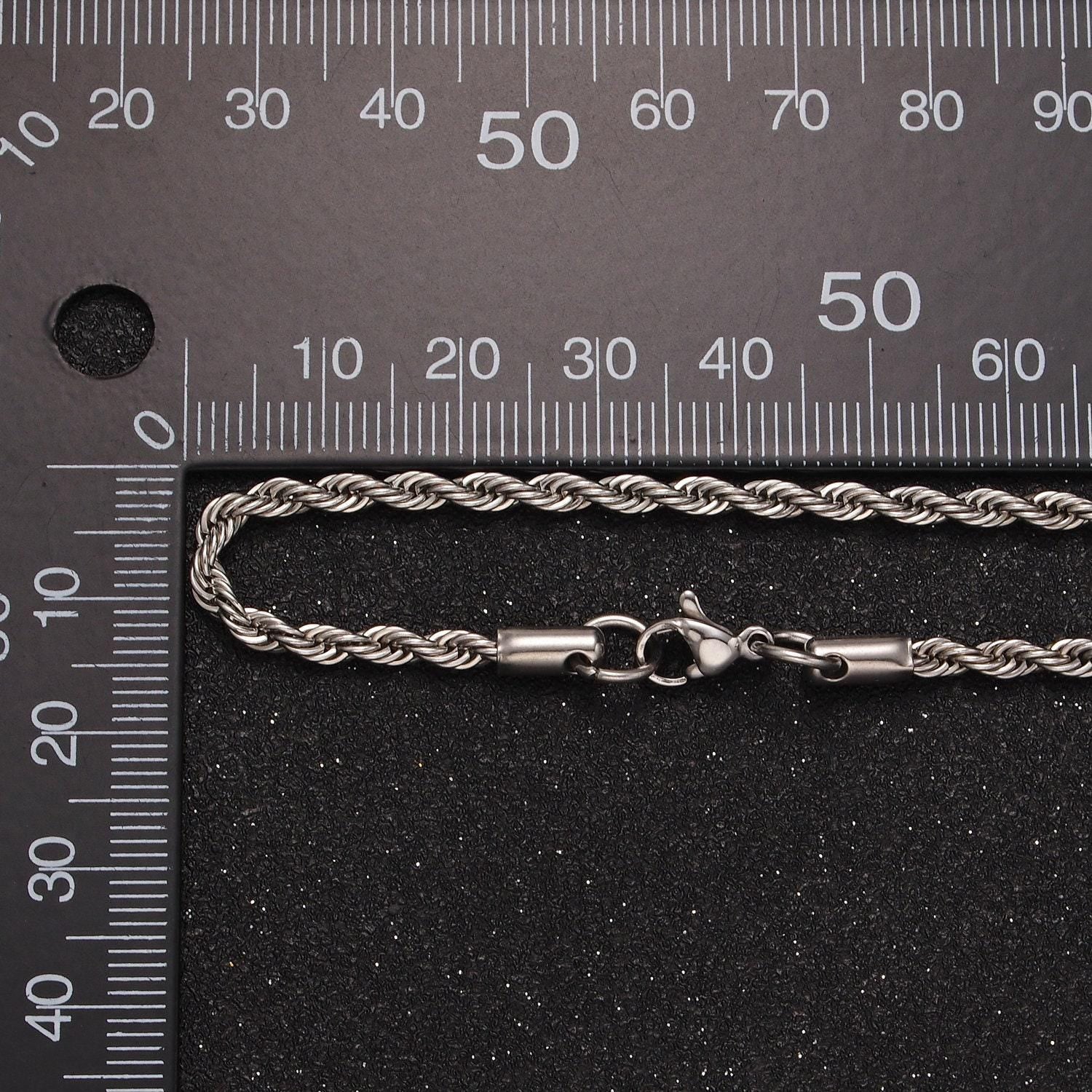 Stainless steel 2.8mm rope 18 inches necklace in gold & silver | wa-2334 wa-2335