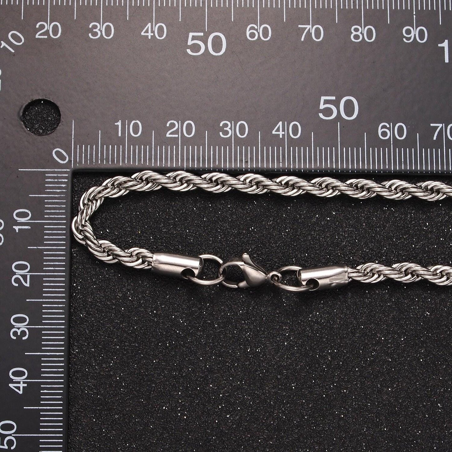 Stainless steel 3.7mm rope 18 inches necklace in gold & silver | wa-2332 wa-2333