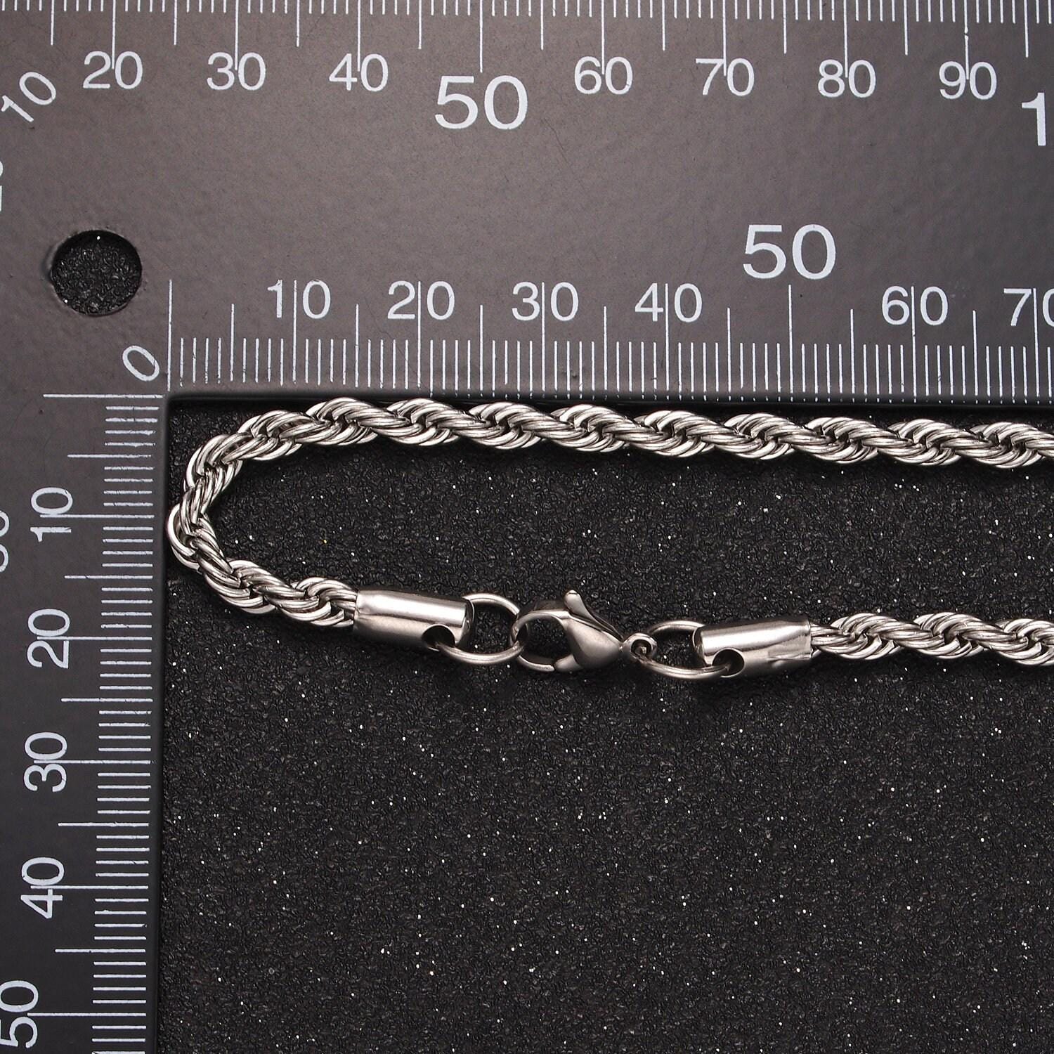 Stainless steel 3.7mm rope 18 inches necklace in gold & silver | wa-2332 wa-2333