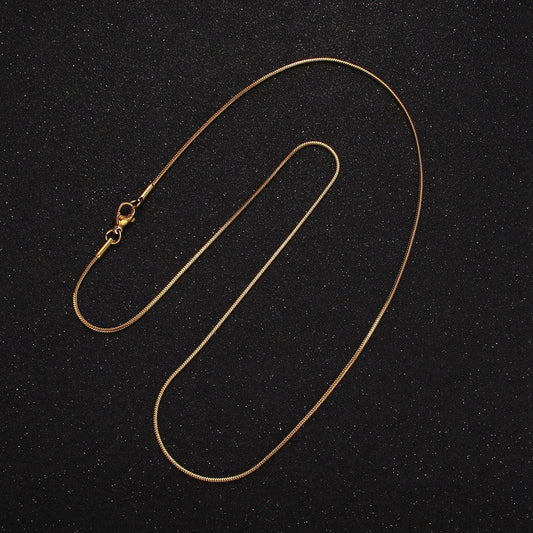 Dainty gold mini round snake herringbone chain necklaces stainless steel 1.2mm chain gold jewelry minimalist layered styles necklace wa2309