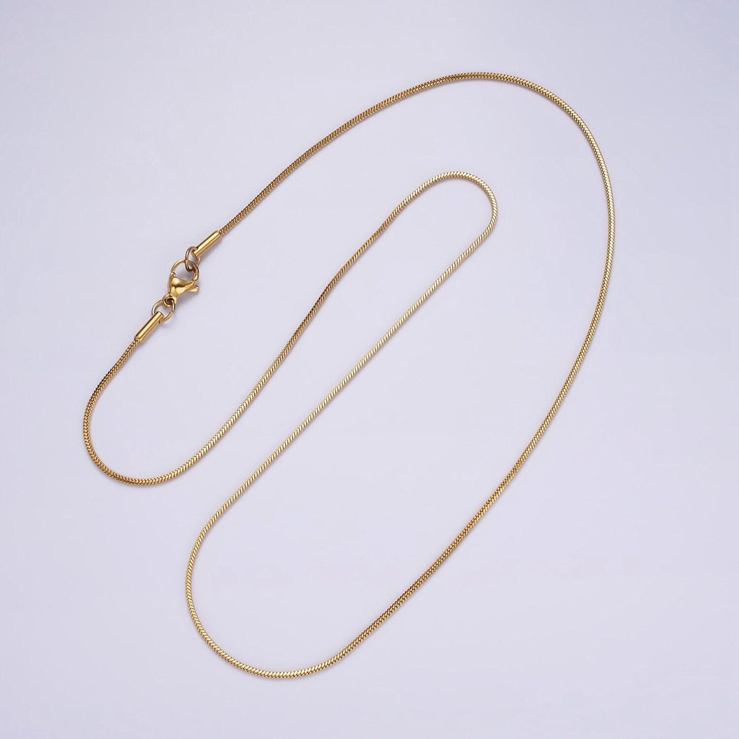 Dainty gold mini round snake herringbone chain necklaces stainless steel 1.2mm chain gold jewelry minimalist layered styles necklace wa2309