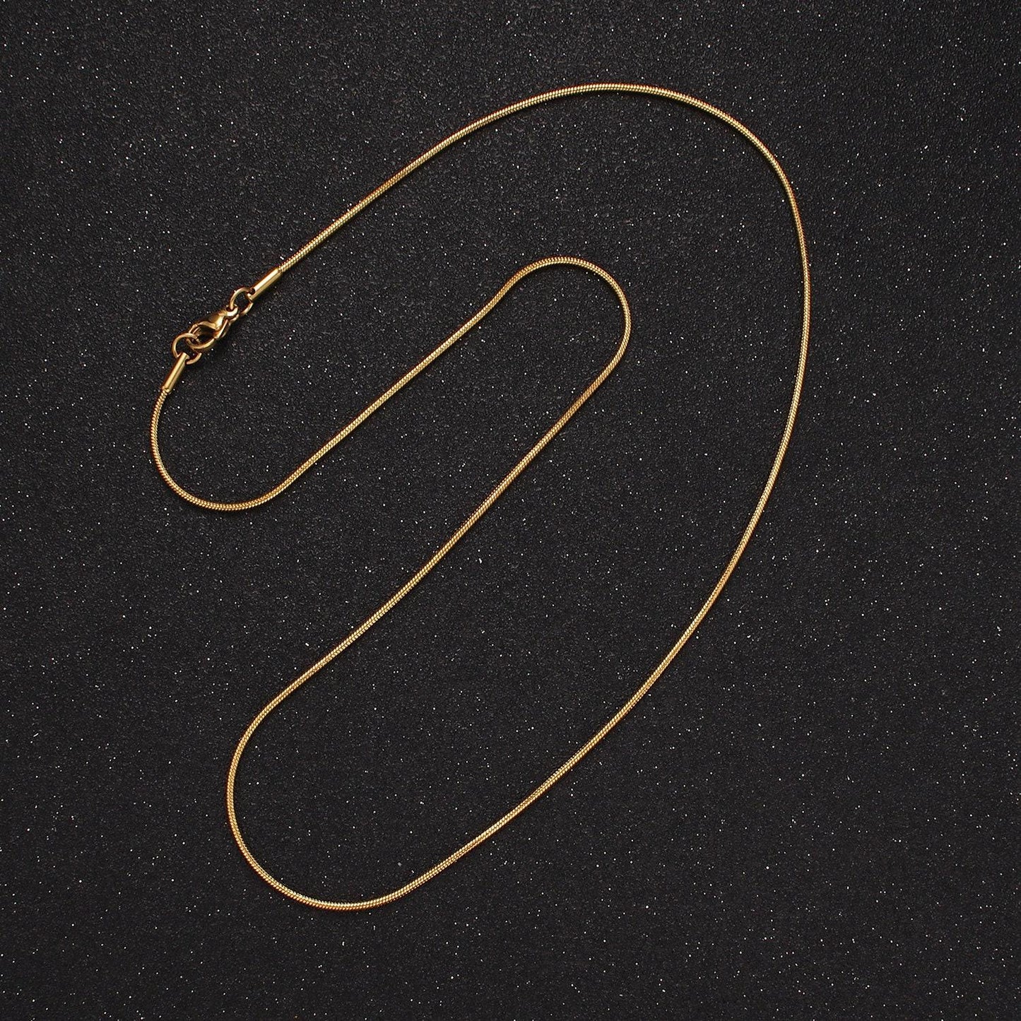 Stainless steel 1mm dainty cocoon snake 20 inch layering chain necklace | wa-2303