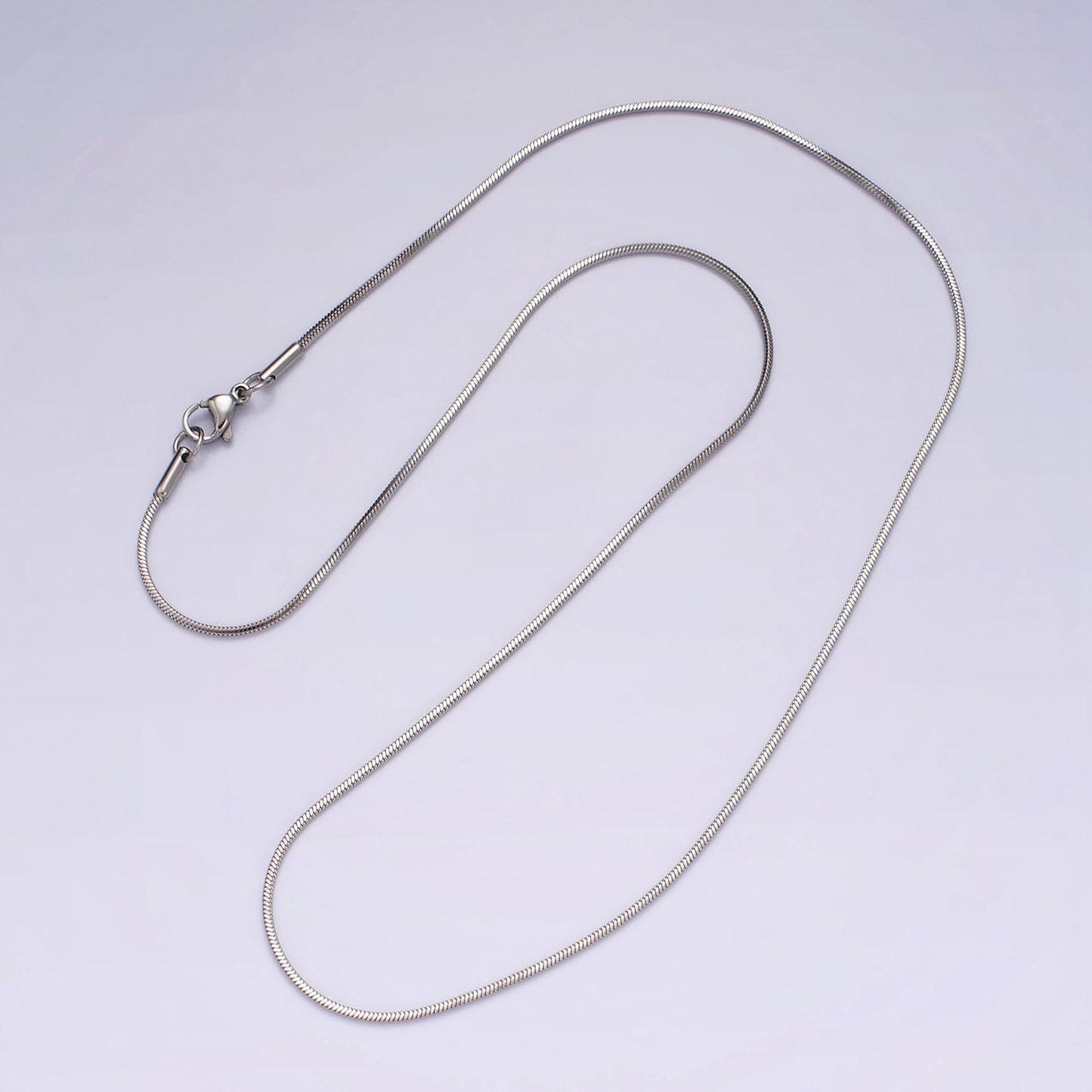 Stainless steel 1.2mm dainty cocoon omega 20 inch layering chain necklace | wa-2268