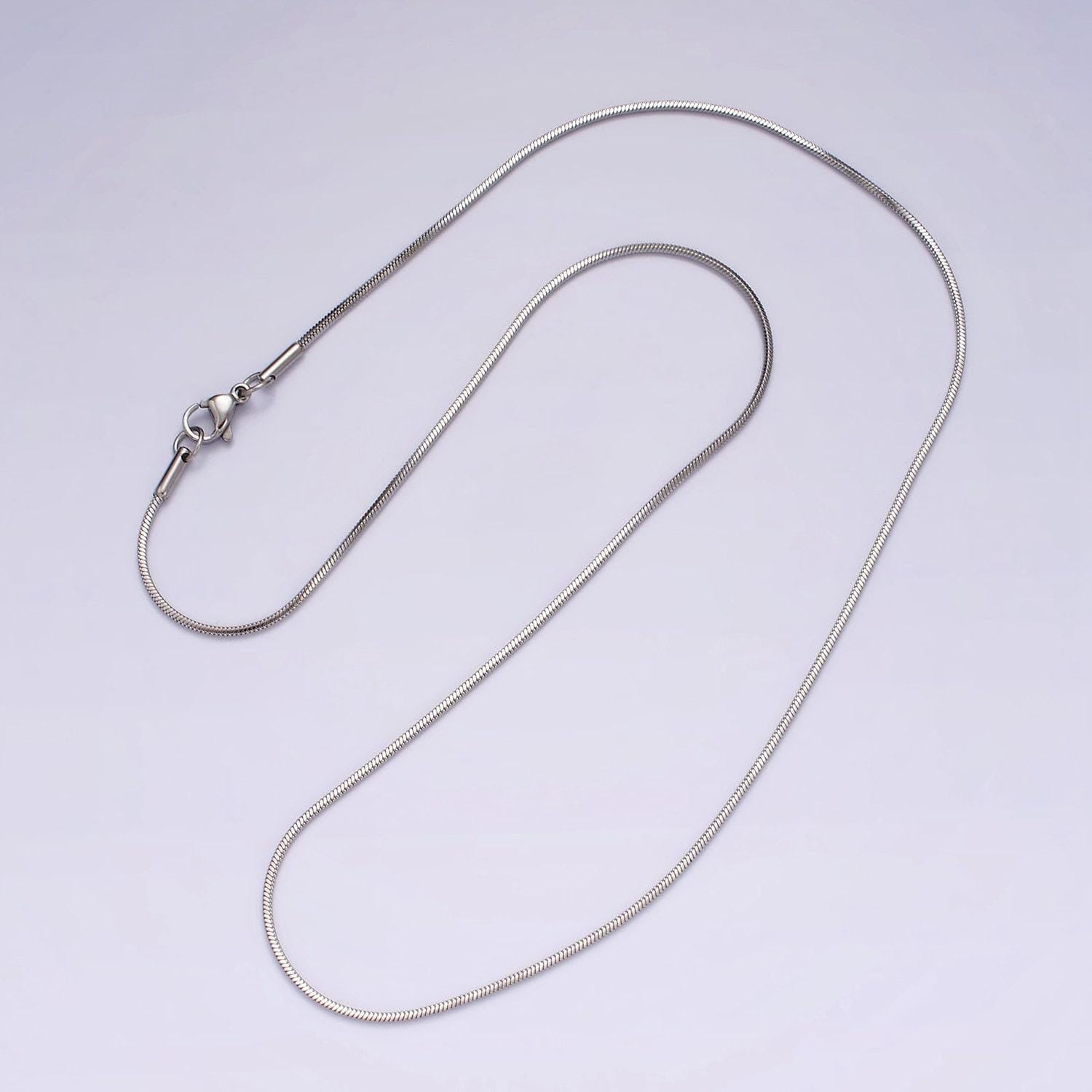 Stainless steel 1.2mm dainty cocoon omega 20 inch layering chain necklace | wa-2268