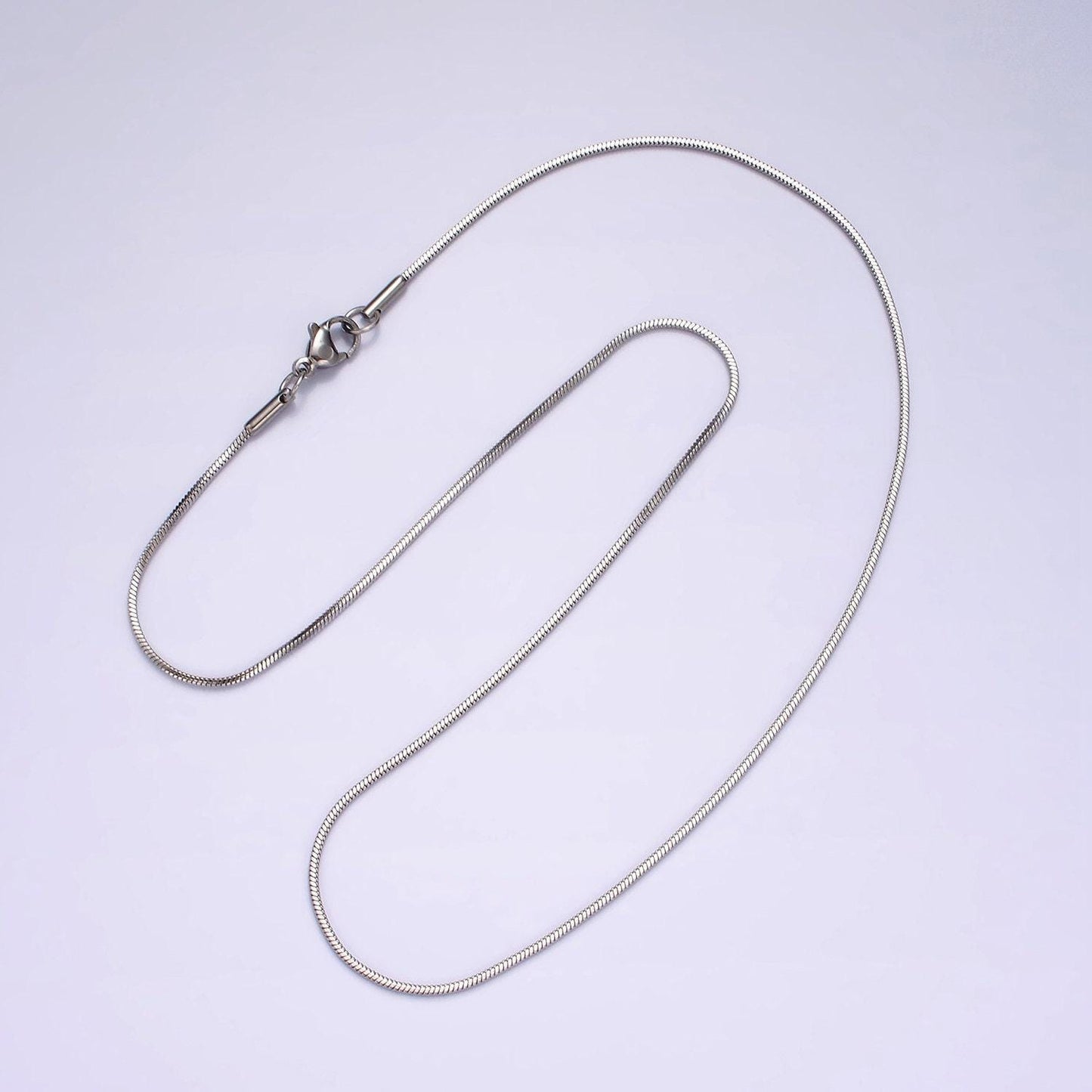 Stainless steel 1.2mm dainty snake 18 inch layering chain necklace | wa-2267