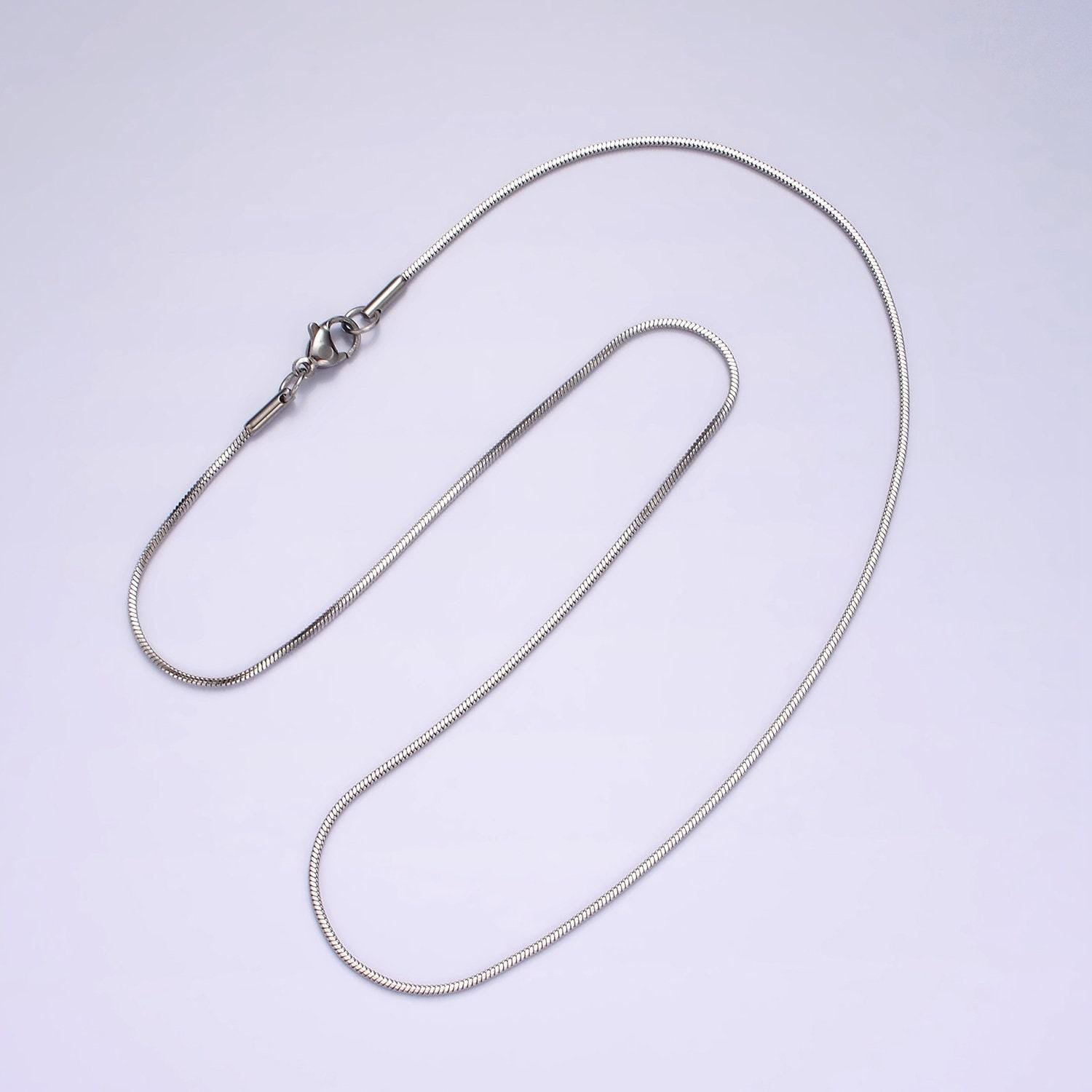 Stainless steel 1.2mm dainty snake 18 inch layering chain necklace | wa-2267