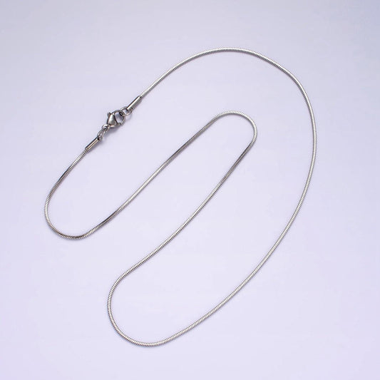 Stainless steel 1.2mm dainty snake 18 inch layering chain necklace | wa-2267