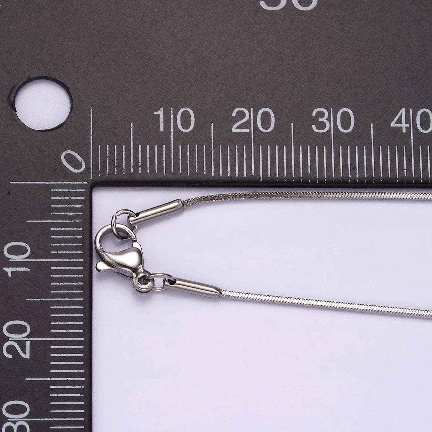 Stainless steel 1mm dainty flat snake 18 inch layering chain necklace | wa-2265