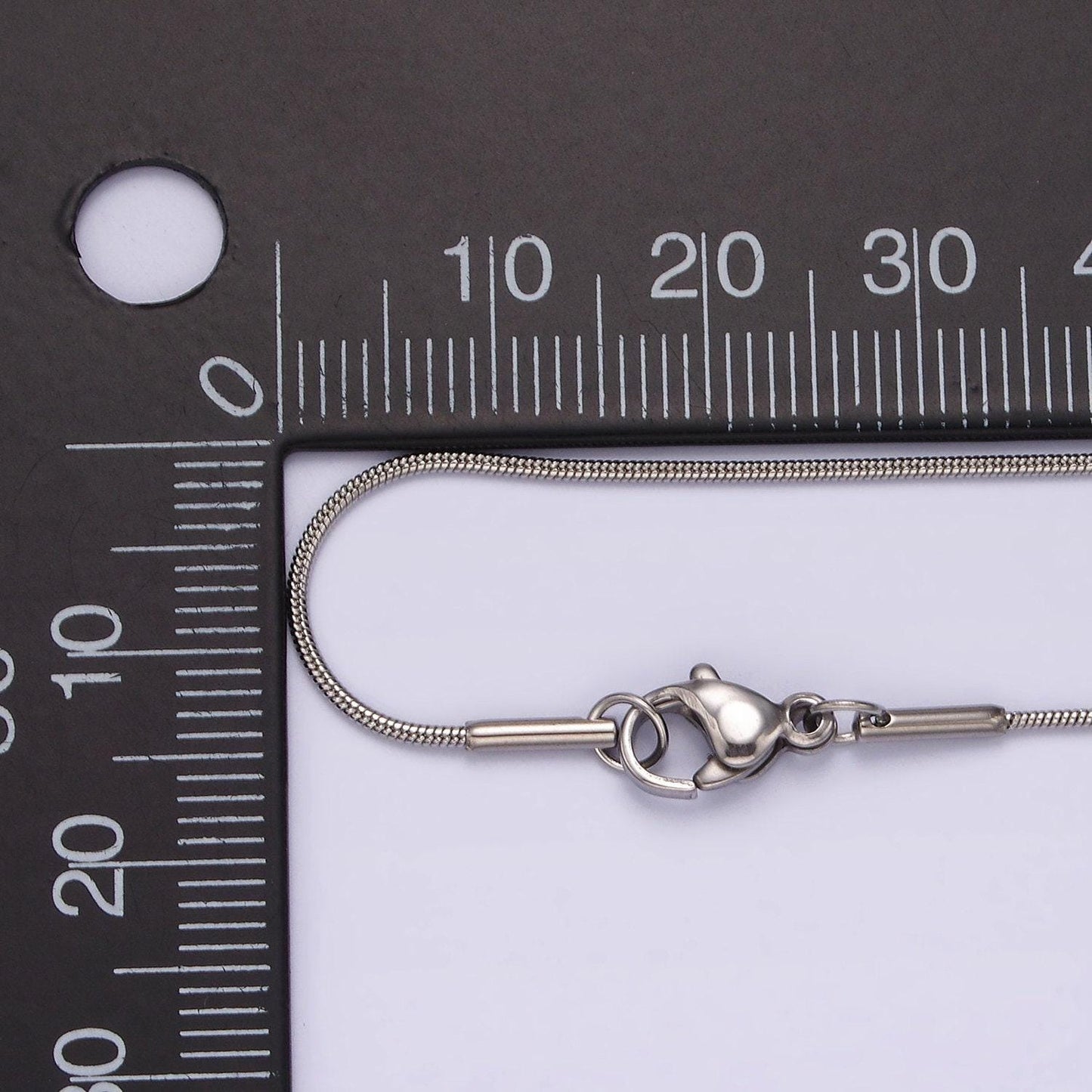 Stainless steel 1mm dainty omega 18 inch layering silver chain necklace | wa-2259