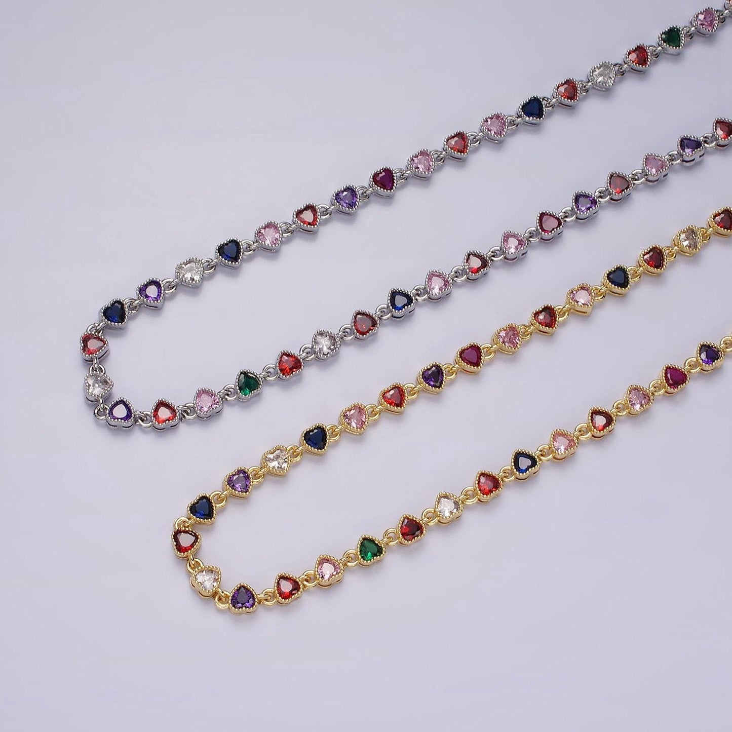Gold necklace colorful necklace cz stone necklace 14k gold filled cubic heart necklace dainty necklace gift for her wa2244