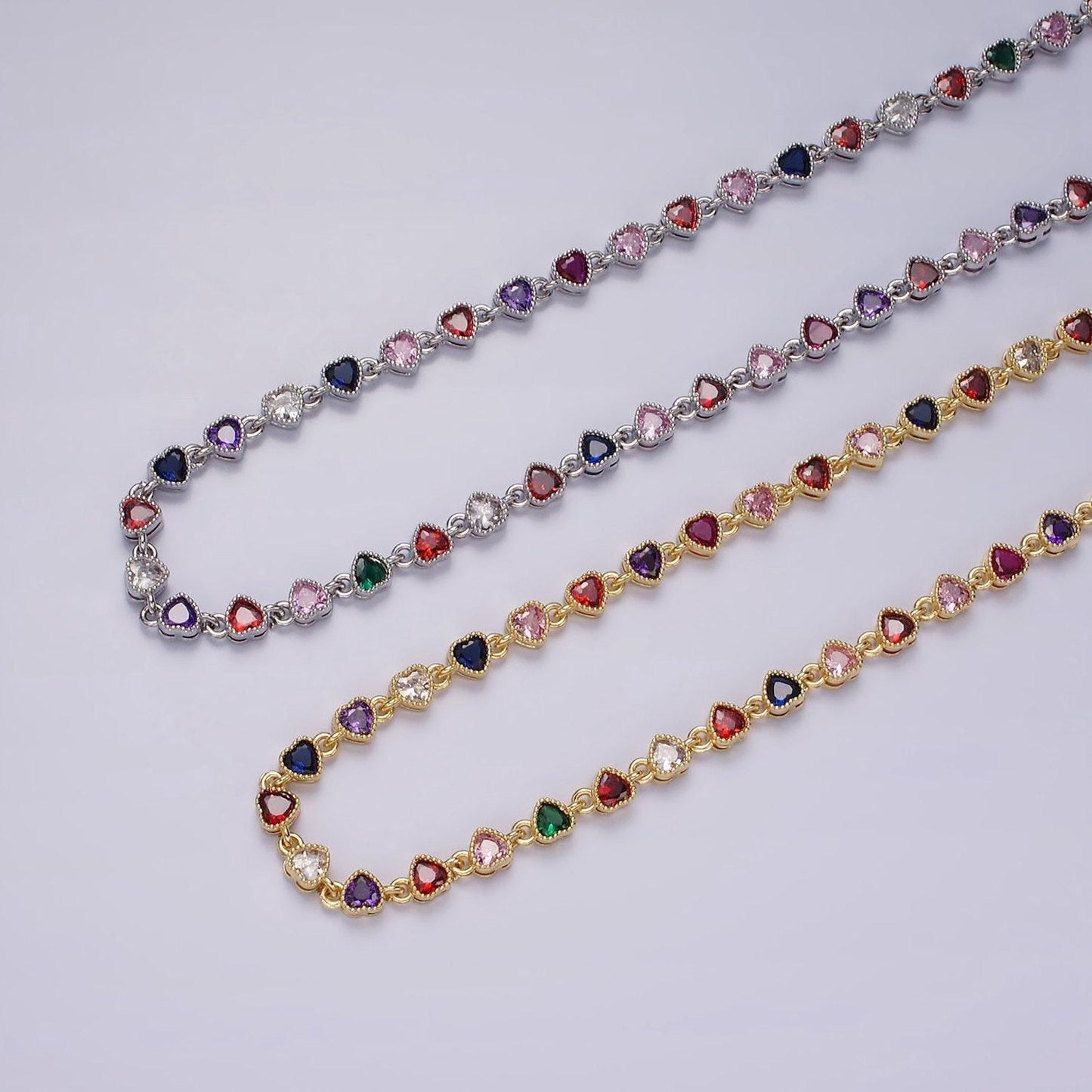 Gold necklace colorful necklace cz stone necklace 14k gold filled cubic heart necklace dainty necklace gift for her wa2245