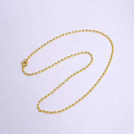 24k gold filled link paperclip chain necklace everyday chain necklace 16 inch ready to wear for jewelry making supply wa-2216