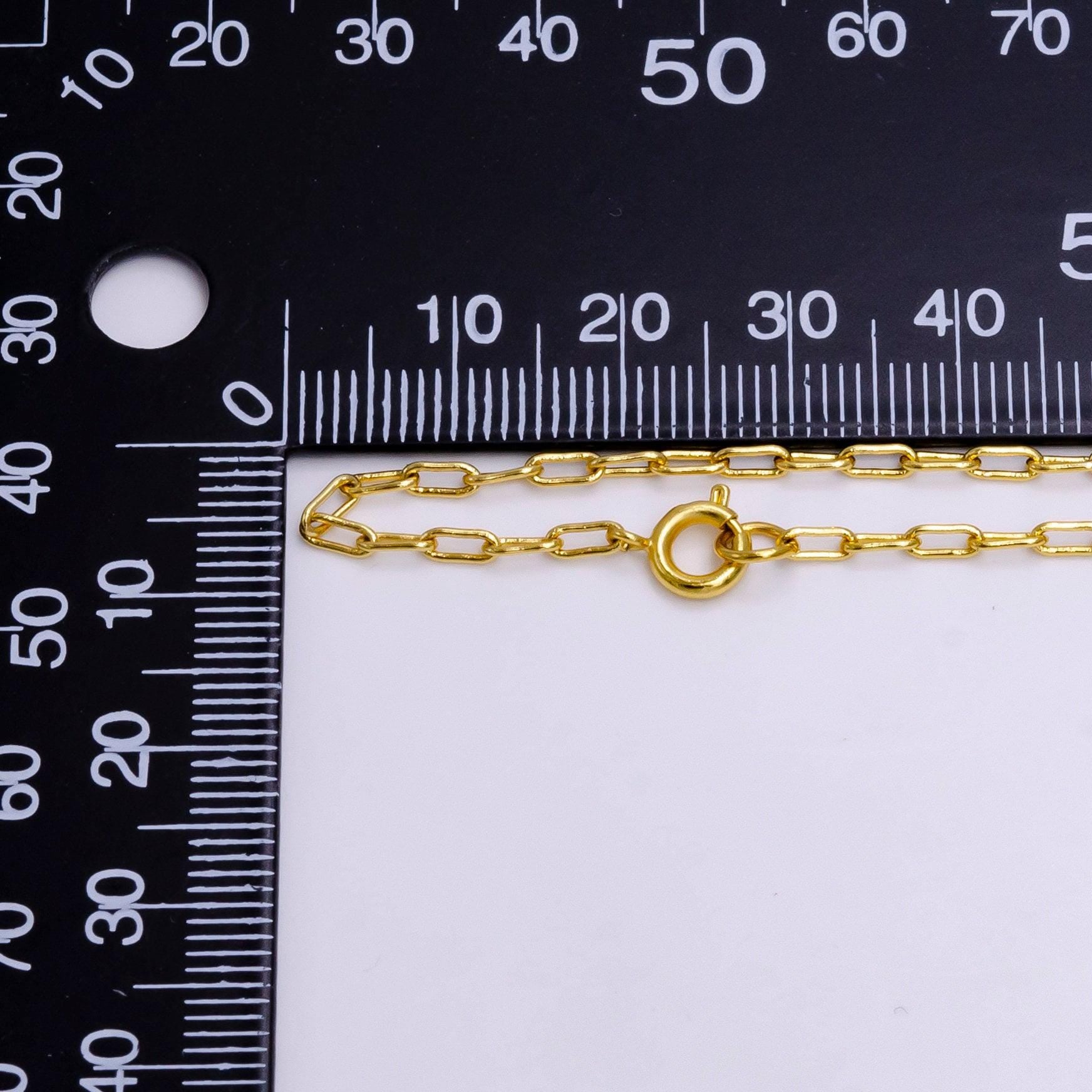 24k gold filled link paperclip chain necklace everyday chain necklace 16 inch ready to wear for jewelry making supply wa-2216