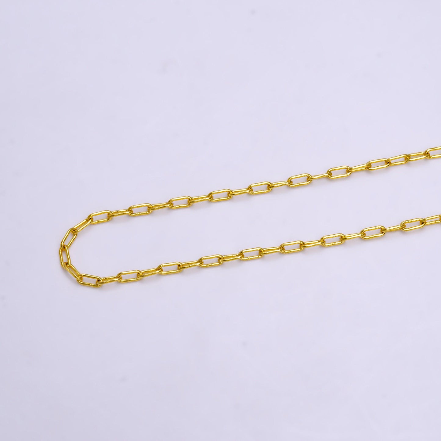 24k gold filled link paperclip chain necklace everyday chain necklace 16 inch ready to wear for jewelry making supply wa-2216