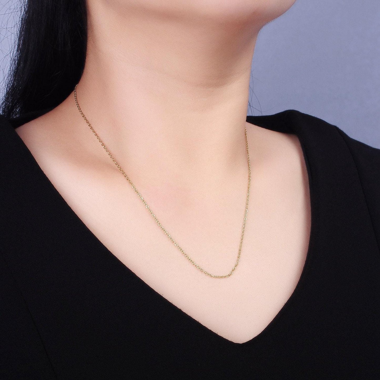 1pc 18'' ready to use gold cable paper clip necklace chain cable chain necklace pendant charm jewelry making supply wa2211