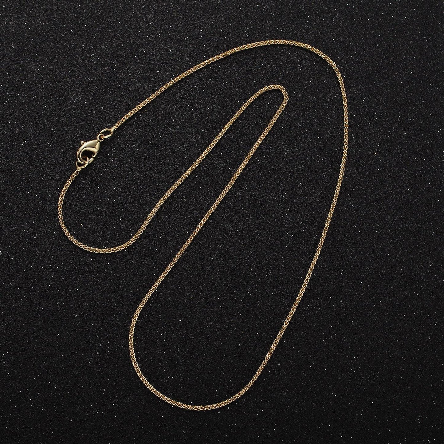 14k gold filled wheat chain foxtail chain necklace, men ladies gold chain, trending gold chain necklace 16 inch wa-2162